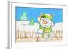 Snowman Fence-Valarie Wade-Framed Giclee Print