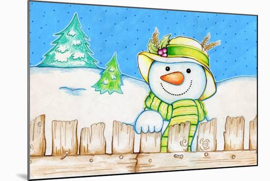 Snowman Fence-Valarie Wade-Mounted Giclee Print