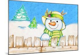 Snowman Fence-Valarie Wade-Mounted Giclee Print