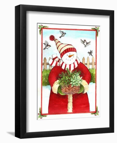 Snowman Gift Basket-Melinda Hipsher-Framed Giclee Print