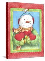 Snowman Give Heart-Melinda Hipsher-Stretched Canvas