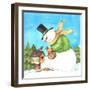 Snowman Green Bird-Melinda Hipsher-Framed Giclee Print