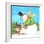 Snowman Green Bird-Melinda Hipsher-Framed Giclee Print