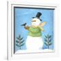 Snowman Green Blackbird-Melinda Hipsher-Framed Giclee Print