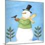 Snowman Green Blackbird-Melinda Hipsher-Mounted Giclee Print