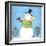 Snowman Green Blackbird-Melinda Hipsher-Framed Giclee Print