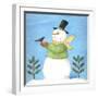 Snowman Green Blackbird-Melinda Hipsher-Framed Giclee Print