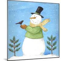 Snowman Green Blackbird-Melinda Hipsher-Mounted Giclee Print