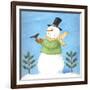 Snowman Green Blackbird-Melinda Hipsher-Framed Giclee Print