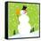 Snowman Green-null-Framed Stretched Canvas