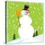 Snowman Green-null-Stretched Canvas