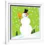 Snowman Green-null-Framed Giclee Print