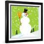 Snowman Green-null-Framed Giclee Print