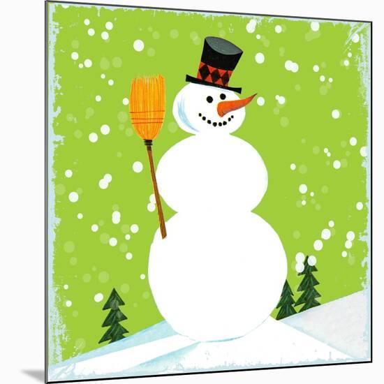 Snowman Green-null-Mounted Giclee Print