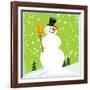 Snowman Green-null-Framed Giclee Print