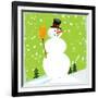 Snowman Green-null-Framed Giclee Print