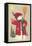 Snowman Holding a Broom, Waving to Someone in the Distance-Beverly Johnston-Framed Stretched Canvas