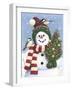 Snowman Holding a Christmas Tree-William Vanderdasson-Framed Giclee Print