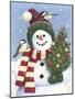 Snowman Holding a Christmas Tree-William Vanderdasson-Mounted Giclee Print