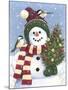 Snowman Holding a Christmas Tree-William Vanderdasson-Mounted Giclee Print