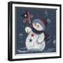 Snowman Holding a Star-Beverly Johnston-Framed Giclee Print