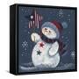 Snowman Holding a Star-Beverly Johnston-Framed Stretched Canvas