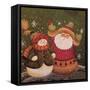 Snowman (Holding Broom) and Santa (Holding Red Bird)-Beverly Johnston-Framed Stretched Canvas