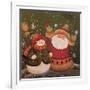 Snowman (Holding Broom) and Santa (Holding Red Bird)-Beverly Johnston-Framed Giclee Print