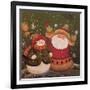 Snowman (Holding Broom) and Santa (Holding Red Bird)-Beverly Johnston-Framed Giclee Print