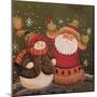 Snowman (Holding Broom) and Santa (Holding Red Bird)-Beverly Johnston-Mounted Giclee Print