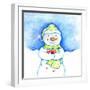 Snowman Holding Hearts-Valarie Wade-Framed Giclee Print