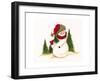 Snowman Holding Small Christmas Tree-Beverly Johnston-Framed Giclee Print