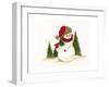 Snowman Holding Small Christmas Tree-Beverly Johnston-Framed Giclee Print