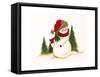 Snowman Holding Small Christmas Tree-Beverly Johnston-Framed Stretched Canvas