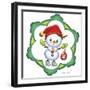 Snowman in a Red Cap-Olga And Alexey Drozdov-Framed Photographic Print