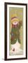 Snowman in Jacket, Scarf, and Hat Holding a Pocket Watchtis the Season.....-Beverly Johnston-Framed Giclee Print