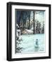 Snowman in Moonlight-James Redding-Framed Art Print