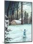 Snowman in Moonlight-James Redding-Mounted Art Print