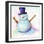 Snowman In Sunset-Lisa Katharina-Framed Giclee Print