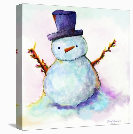 Snowman In Sunset-Lisa Katharina-Stretched Canvas