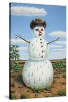 Snowman in Texas-James W. Johnson-Stretched Canvas