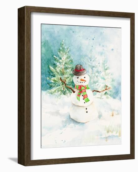 Snowman in the Pines-Lanie Loreth-Framed Art Print