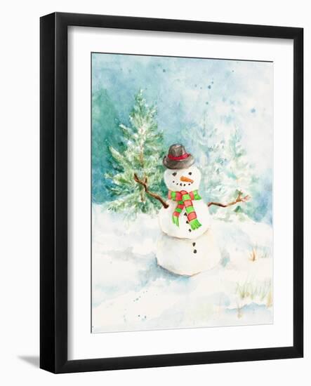 Snowman in the Pines-Lanie Loreth-Framed Art Print