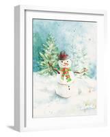 Snowman in the Pines-Lanie Loreth-Framed Art Print