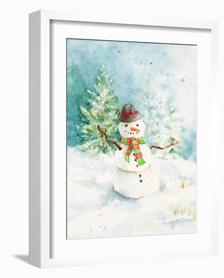 Snowman in the Pines-Lanie Loreth-Framed Art Print
