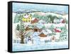 Snowman Landscape-Wendy Edelson-Framed Stretched Canvas