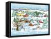 Snowman Landscape-Wendy Edelson-Framed Stretched Canvas