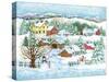 Snowman Landscape-Wendy Edelson-Stretched Canvas