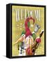 Snowman Mandolin 1-Margaret Wilson-Framed Stretched Canvas