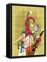 Snowman Mandolin 2-Margaret Wilson-Framed Stretched Canvas